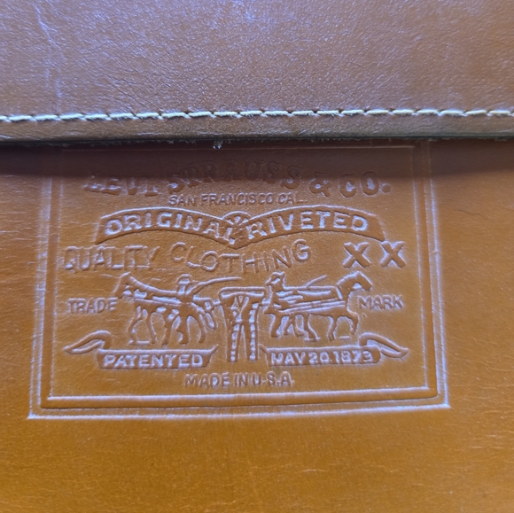 Vintage 1970 Levi Strauss Brown Leather Briefcase - Picture 2 of 4
